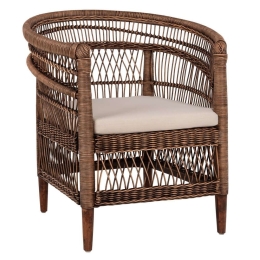 Πολυθρόνα Malawi HM9635.01 80x70x86cm Με Μαξιλάρι Brown-White