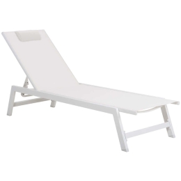 Ξαπλώστρα Με Μαξιλάρι Rabia HM5982.01 191,5x60x89,5cm White