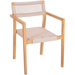 Πολυθρόνα Charlotte HM9637.07 58x61x81cm Natural-Beige Ξύλο,Σχοινί