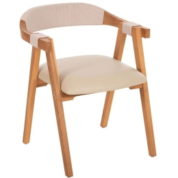 Πολυθρόνα Rimini HM9867.07 60x61x75,5cm Natural-Beige Ξύλο,Τεχνόδερμα