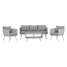 Σετ Σαλόνι 4τμχ HM5282.12 Λευκό 180x74x83cm 5 Θέσεων