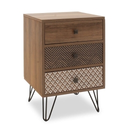 Κομοδίνο Boho 066-000007 40x40x59 Walnut Mdf,Μέταλλο