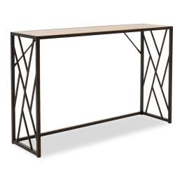 Κονσόλα Ivy 066-000015 120x35x75 Walnut-Black Μοριοσανίδα, Μέταλλο