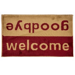 Πατάκι Εισόδου Fashion Welcome 40X67cm Wine Red-Beige Sdim 40X67