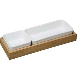 Ορντεβιέρα 2 Θέσεων (Σετ 2 Τμχ) 07.173777 28x10,5cm White-Natural Πορσελάνη