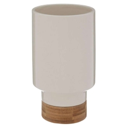 Βάζο Με Βάση Bamboo 07.196718A 10x18cm Κεραμικό White Κεραμικό