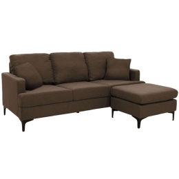 Καναπές Γωνιακός (Αναστρέψιμη Γωνία) Slim 074-000021 185x140x70cm Brown