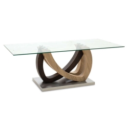 Τραπεζάκι Σαλονιού Masai 093-000003 120x60x43cm Sonoma-Walnut Μέταλλο,Γυαλί