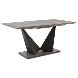 Τραπέζι Gordon Επεκτεινόμενο 093-000008 160-200x90x75cm Grey Cement - Black Mdf,Μέταλλο