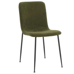 Καρέκλα Gratify Μπουκλέ 093-000016 44x58x81cm Olive-Black Μέταλλο,Ύφασμα