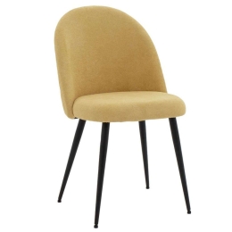 Καρέκλα Graceful Μπουκλέ 093-000020 50x53x83cm Yellow-Black Μέταλλο,Ύφασμα