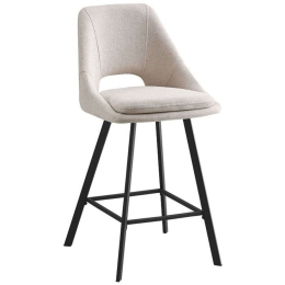Σκαμπό Μπαρ Initiate Μπουκλέ 093-000029 48x56x98cm Cream-Black