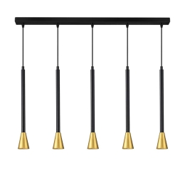 Φωτιστικό Οροφής - Ράγα 01164-12BR GU10 100cm Black-Gold Luma