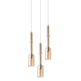 Φωτιστικό Οροφής Κρεμαστό 01292-07 E14 LED D30cm Amber Luma