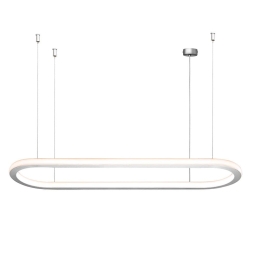 Φωτιστικό Οροφής Κρεμαστό 01370 80W LED 3000K 6400Lm 90x25x2,5cm Silver Luma
