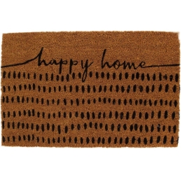 Πατάκι Εισόδου Happy Home 100024 38x1,5x58cm Brown-Black 35 X 58