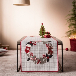 Runner Χριστουγεννιάτικο 790B Grey-Red Gofis Home 40X120