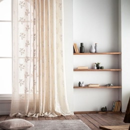 Κουρτίνα Leaf SS24 532 Με Τρουκς Beige Gofis Home 140X280 Πολυέστερ