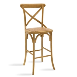 Σκαμπό Μπαρ Reid 102-000005 45x52x116cm Sonoma-Brown Rattan,Ξύλο