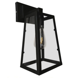 Φωτιστικό Τοίχου-Απλίκα Asetylin 01032 Black GloboStar Μέταλλο,Γυαλί