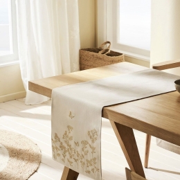 Καρέ Odelia 411 Ecru Gofis Home 85X85 Βαμβάκι-Πολυέστερ