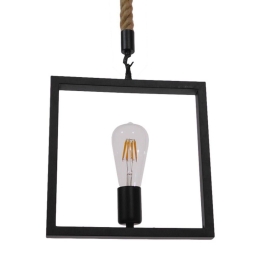 Φωτιστικό Οροφής Fraise 01077 Black GloboStar Σχοινί,Μέταλλο