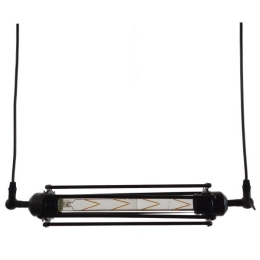 Φωτιστικό Οροφής - Ράγα Tube 01085 Black GloboStar Μέταλλο,Γυαλί