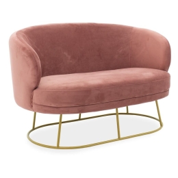 Καναπές Gloria 110-000048 Διθέσιος 132x82x83cm Apple-Gold Ξύλο,Ύφασμα