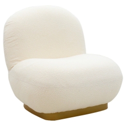 Πολυθρόνα Rosalie 110-000050 Με Ύφασμα Μπουκλέ 83x80x79cm Cream-Gold