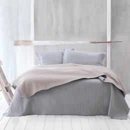 Κουβερλί Jazz 1 Σετ 3τμχ Grey-Beige Ρυθμός Υπέρδιπλo Microsatin