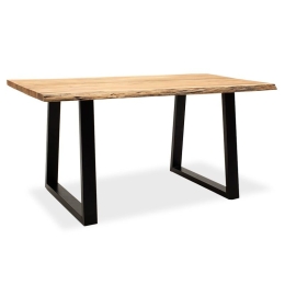 Τραπέζι Miles 113-000006 160x90x79cm Walnut-Black