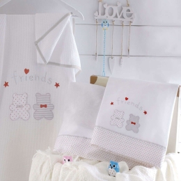 Κουβέρτα Πικέ Bip & Pip White Ρυθμός Κούνιας 120x150cm 100% Βαμβάκι