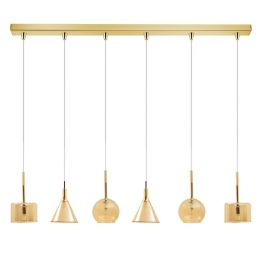 Φωτιστικό Οροφής - Ράγα 114-01047-13BR 6xG9 120cm Amber Luma
