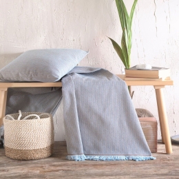Ριχτάρι Silvana Light Blue Ρυθμός Διθέσιο 180x240cm Βαμβάκι-Πολυέστερ