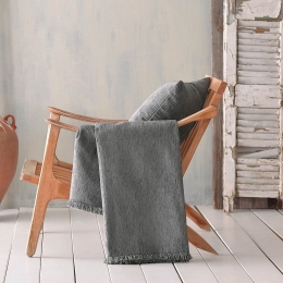 Ριχτάρι Kidal Dark Grey Ρυθμός Τετραθέσιο 180x330cm Chenille-Πολυέστερ