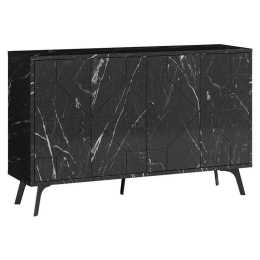 Μπουφές Ursula 119-001123 123x35x77,5cm Marble Black