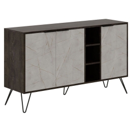Μπουφές Clara 119-001132 142x35.5x83cm Light Walnut-White Marble Effect