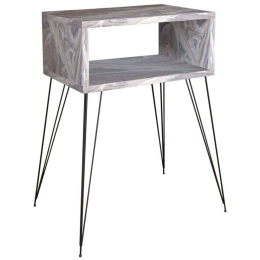 Κομοδίνο Naida 120-000401 45x30x59cm Marble Effect Grey