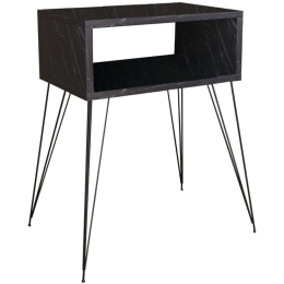 Κομοδίνο Naida 120-000402 45x30x59cm Marble Effect Black