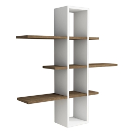 Ραφιέρα Τοίχου Akira 120-000448 96x19.5x101cm White-Walnut