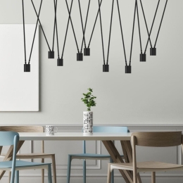 Φωτιστικό Οροφής Κρεμαστό 01084-09 GU10 LED 140x90cm Black Luma
