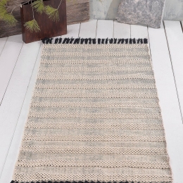 Χαλάκι Juno Ecru-Black Ρυθμός 60X120cm