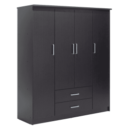 Ντουλάπα Ρούχων Olympus Wenge 159X57X183Cm 123-000046 Τετράφυλλη Μελαμίνη