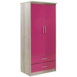 Ντουλάπα Ρούχων Παιδική Looney Castillo-Ροζ 81X57X183Cm 123-000073 Δίφυλλη Μελαμίνη