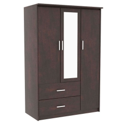 Ντουλάπα Τρίφυλλη Olympus 123-000180 120x57x183cm Walnut Τρίφυλλη