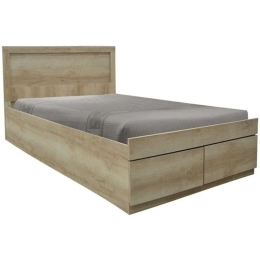 Κρεβάτι Nalos (Για Στρώμα 100x200cm) 123-000207 205x105x80cm Oak Μονό