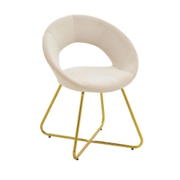 Καρέκλα Valentina 127-000168 65x60x82cm Beige-Gold