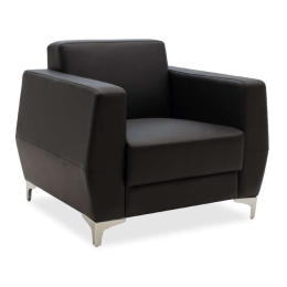 Πολυθρόνα Dermis 132-000001 88x75x75cm Black Μέταλλο,Τεχνόδερμα