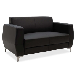 Καναπές Διθέσιος Dermis 132-000002 138x75x75cm Black Μέταλλο,Τεχνόδερμα
