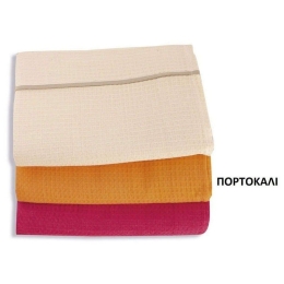 Κουβέρτα Πικέ  - Πορτοκαλί DimCol Ημίδιπλο 170x260cm 100% Βαμβάκι